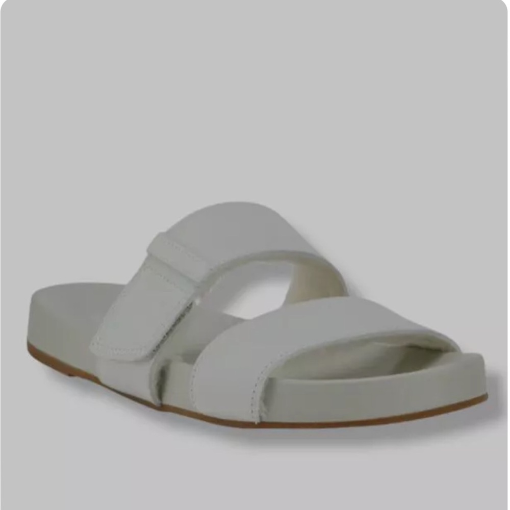 Eileen Fisher Folk 2 Leather & Shearling Slide Sandal New Size 8